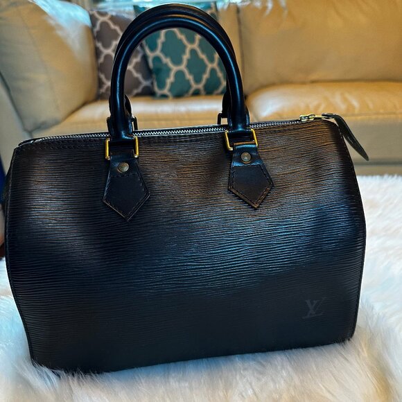 💎✨Authentic✨ Louis Vuitton Black Epi Leather Speedy 30 Satchel Bag - Picture 2 of 16